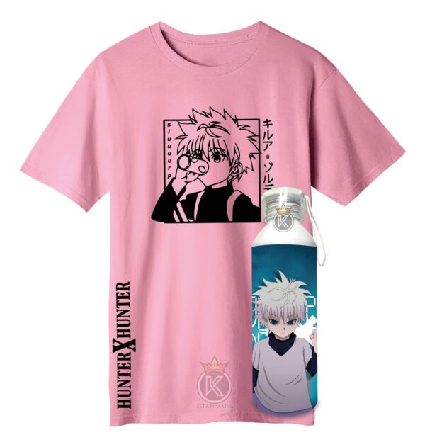 Polera Killua + Botella En Aluminio 750ml - Estampaking
