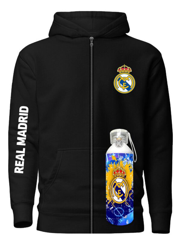 Poleron Con Cierre Real Madrid + Botella Aluminio 750ml - Hala Madrid - Futbol Profesional - Estampaking - Imagen 6