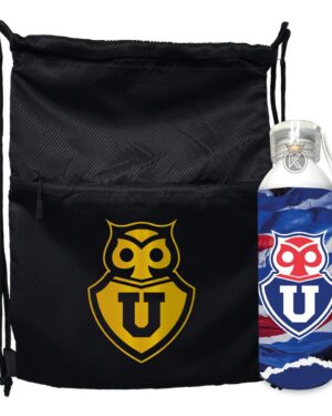 Morral Con Cierre U De Chile + Botella 750ml - Estampaking