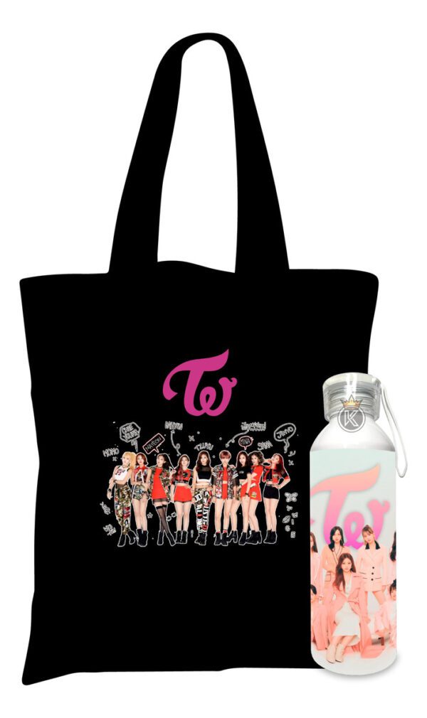 Tote Bag Bolsa Twice + Botella En Aluminio Mus - Estampaking