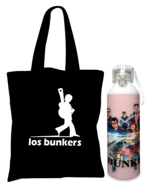 Tote Bag Los Bunkers N + Botella En Aluminio - Estampaking