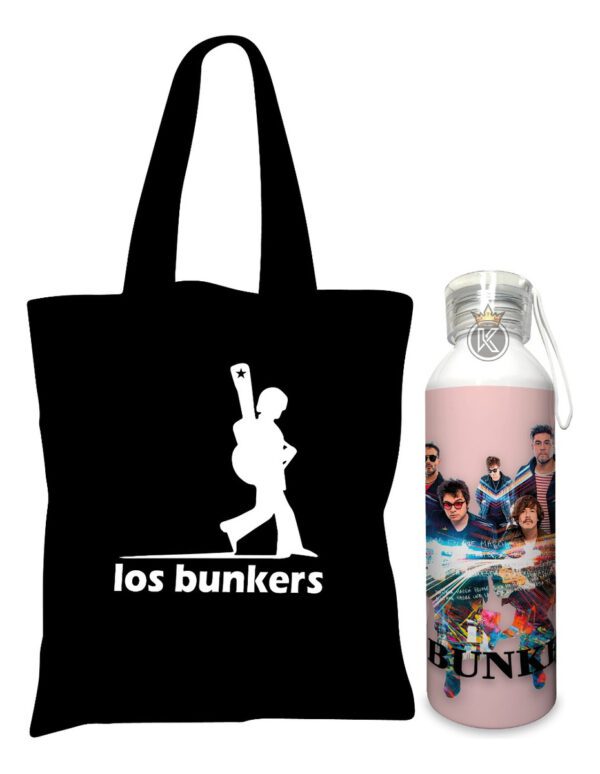 Tote Bag Los Bunkers N + Botella En Aluminio - Estampaking