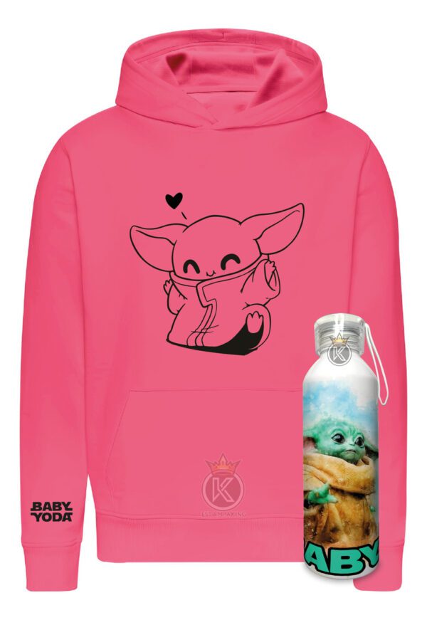 Poleron Baby Yoda + Botella En Aluminio 750ml - Estampaking - Imagen 29
