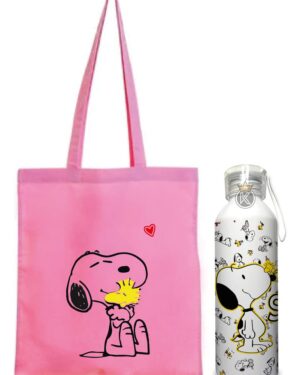 Tote Bag Bolsa Snoopy R + Botella En Aluminio - Estampaking