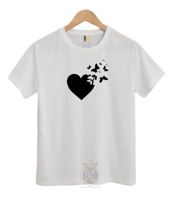 Polera Corazón - Mariposas - Desvaneciéndose - Estampaking - Imagen 3