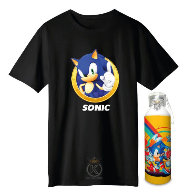 Polera Sonic + Botella En Aluminio 750ml - Ser - Estampaking - Imagen 10
