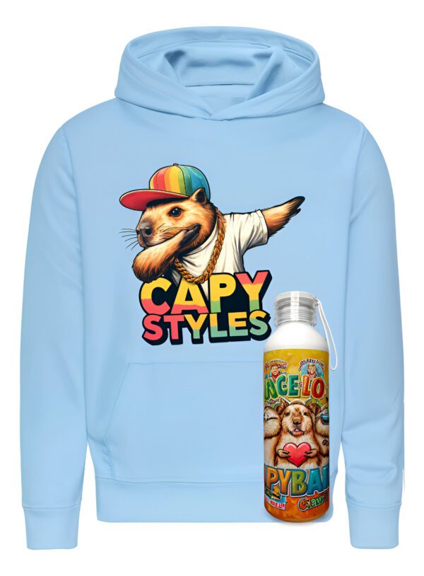 Poleron Capibara + Botella En Aluminio 750ml - Capy Style - Carpincho Honestidad Sinceridad - Estampaking - Imagen 14