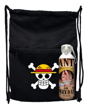 Morral Con Cierre One Piece + Botella Aluminio - Estampaking