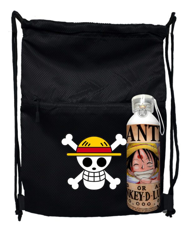 Morral Con Cierre One Piece + Botella Aluminio - Estampaking