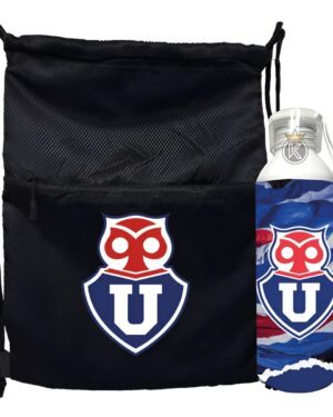 Morral Con Cierre U De Chile + Botella De Agua -estampaking